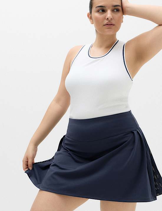 Pleated High Waisted Skort