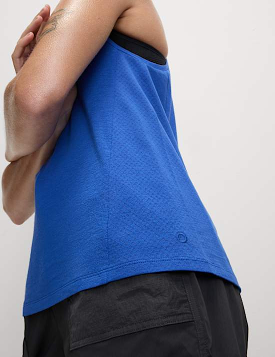 Maillot de corps de randonn&eacute;e coupe d&eacute;contract&eacute;e &agrave; col rond avec laine m&eacute;rinos