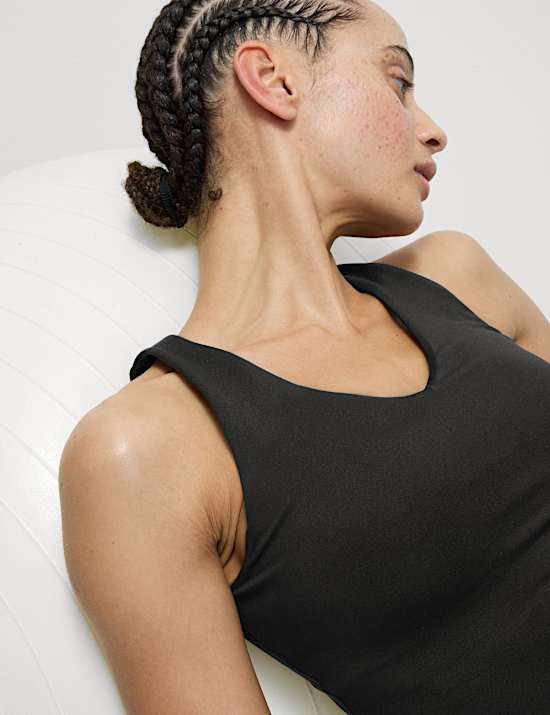 V-Neck Padded Fitted Yoga Crop Vest Top