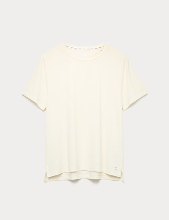 Geborsteld T-shirt met ruime pasvorm en ronde hals