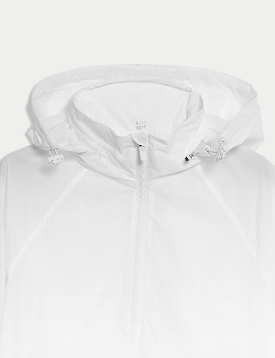 Αθλητικό τζάκετ με κουκούλα και μισό φερμουάρ