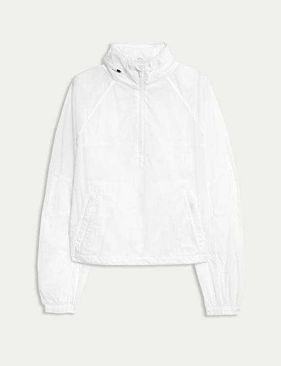 Αθλητικό τζάκετ με κουκούλα και μισό φερμουάρ