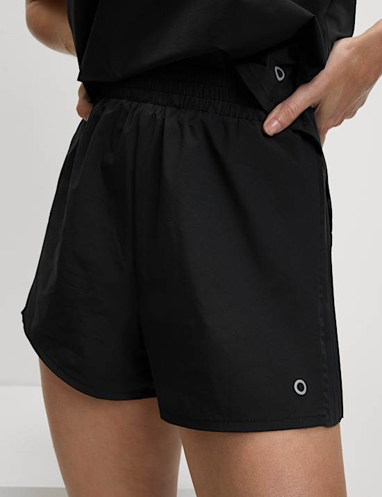 Geweven korte broek met hoge taille en plooien