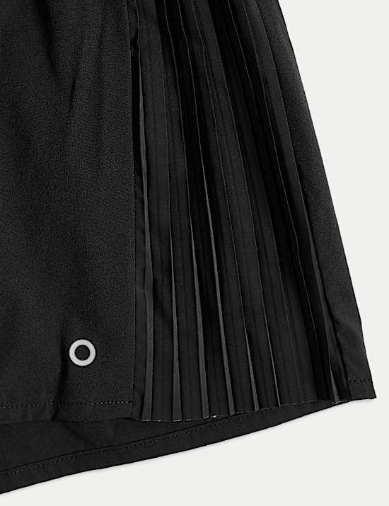 Geweven korte broek met hoge taille en plooien