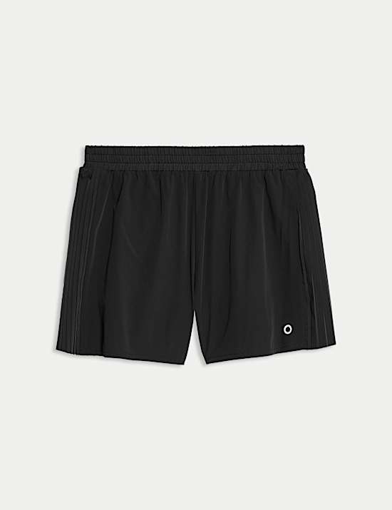 Geweven korte broek met hoge taille en plooien