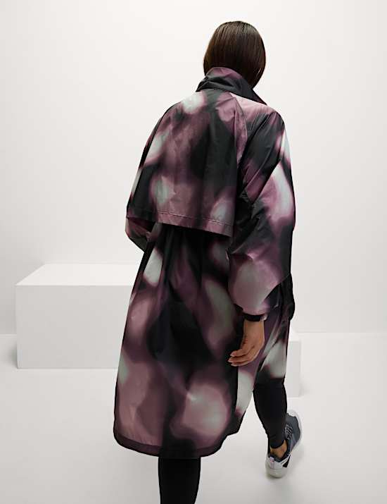 Woven Printed Lightweight Hooded Parka Coat
