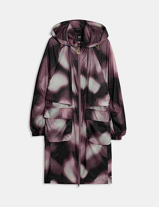 Woven Printed Lightweight Hooded Parka Coat