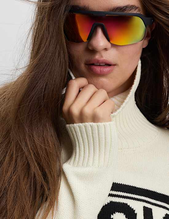 Cotton Rich Slogan Roll Neck Jumper