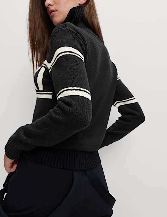 Cotton Rich Slogan Roll Neck Jumper