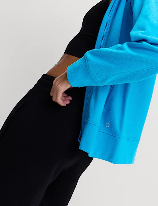 Cotton Rich Zip Up Relaxed Hoodie