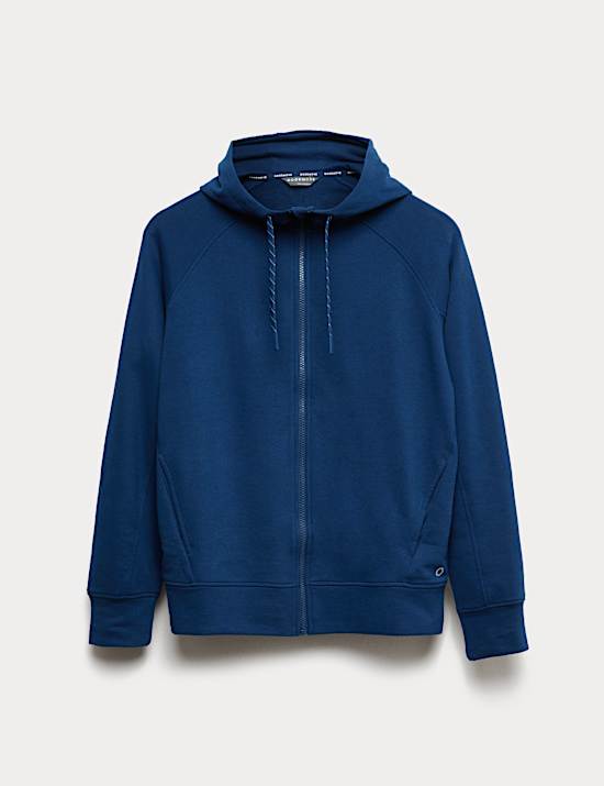 Cotton Rich Zip Up Relaxed Hoodie