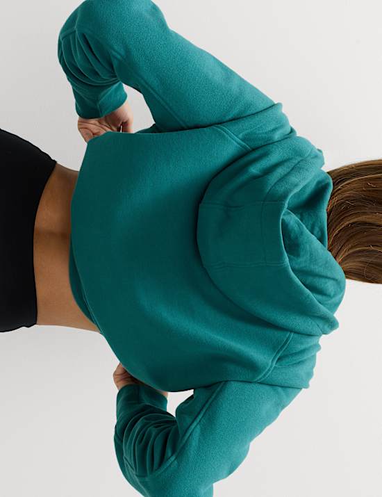 קפוצ'ון בגזרה נוחה מבד עשיר בכותנה עם רוכסן