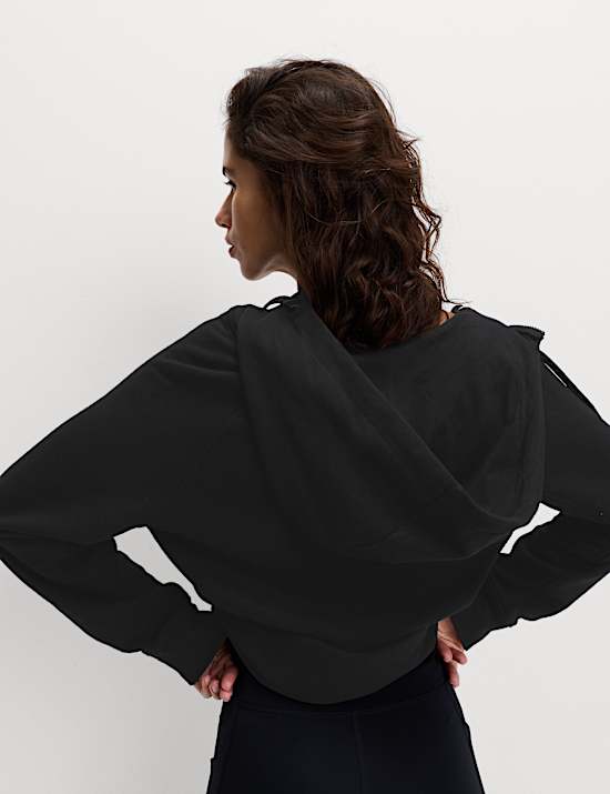 Sweat décontracté en coton à capuche et fermeture à glissière