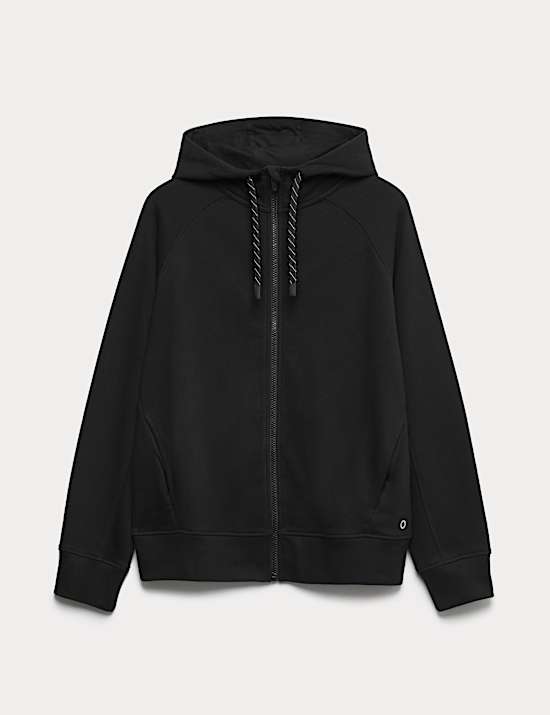 Sweat décontracté en coton à capuche et fermeture à glissière