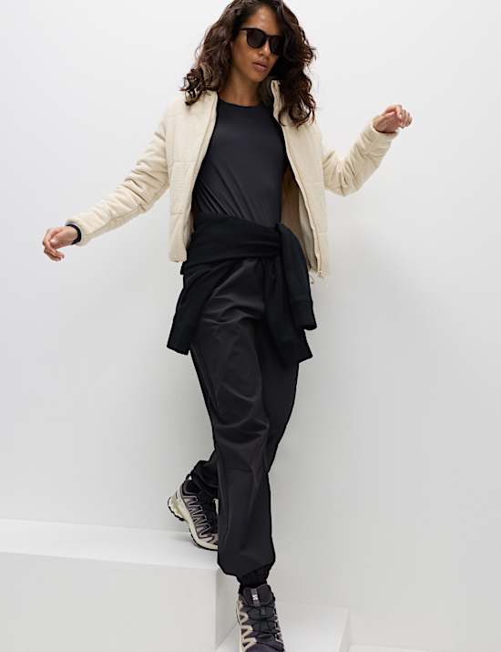 Textured Funnel Neck Puffer Jacket