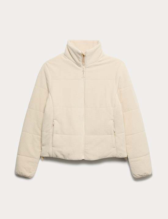Textured Funnel Neck Puffer Jacket