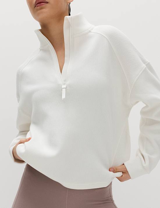 Sweat de yoga c&ocirc;tel&eacute; &agrave; fermeture zipp&eacute;e &agrave; mi-hauteur