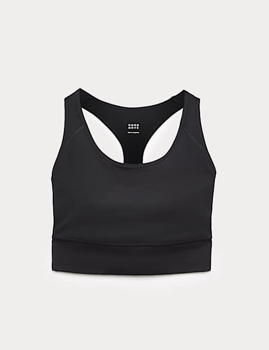 Go Train Medium Support Racer Back Crop Top