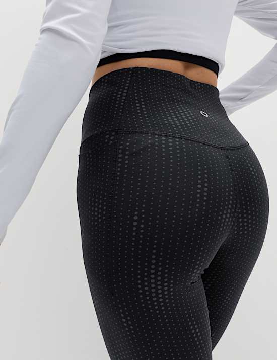 Go Move Printed Reflective High Waisted 7/8 Gym Leggings