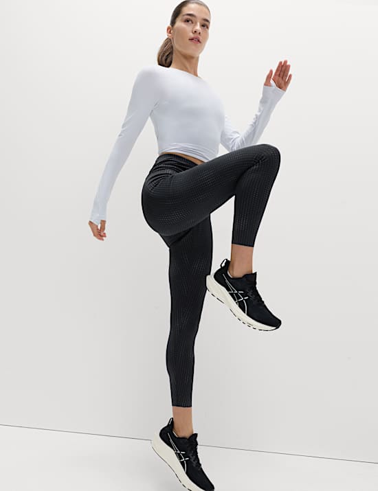 Go Move Printed Reflective High Waisted 7/8 Gym Leggings