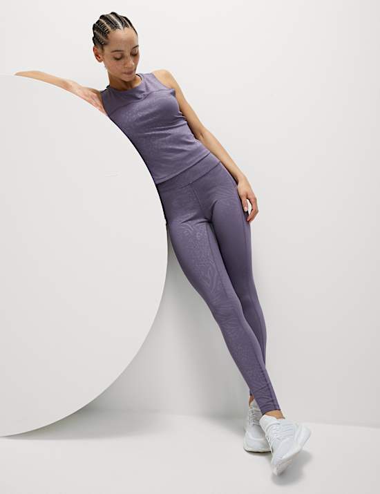 Go Move Embossed High Waisted Gym Leggings