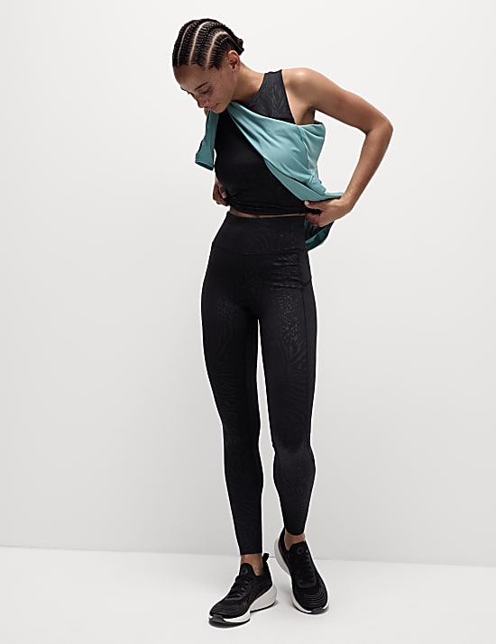 Go Move Embossed High Waisted Gym Leggings