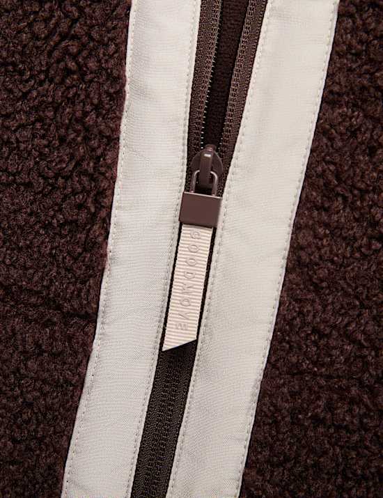 Faux Shearling Zip Up Fleece Jacket