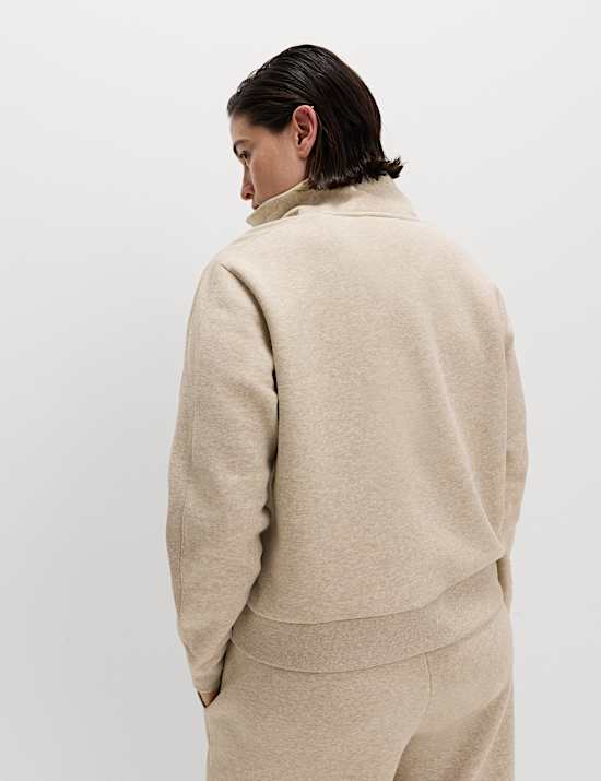 Sweatshirt demi-zippé coupe décontractée en coton