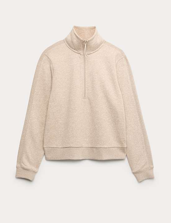 Sweatshirt demi-zippé coupe décontractée en coton
