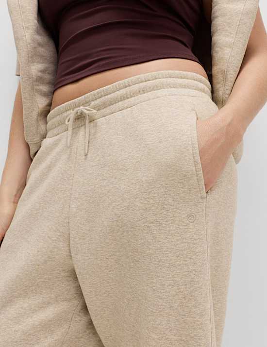 Cotton Rich High Waisted Barrel Leg Ankle Grazer Joggers