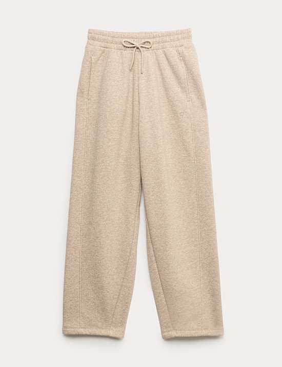 Cotton Rich High Waisted Barrel Leg Ankle Grazer Joggers