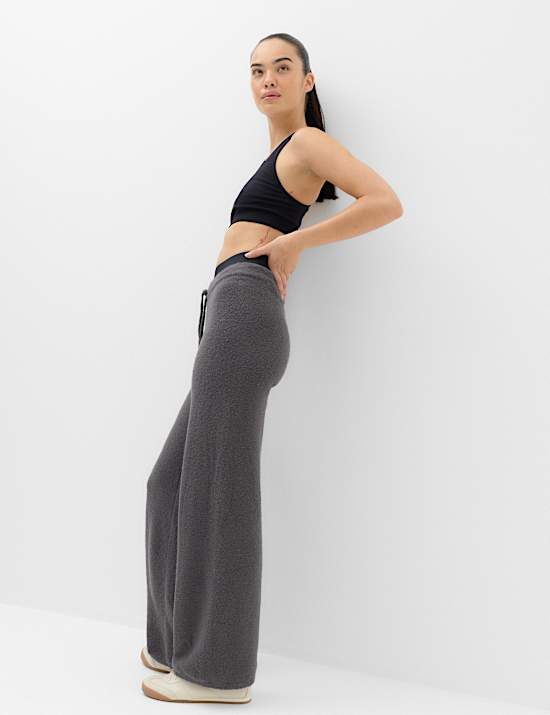 Boucle High Waisted Wide Leg Joggers