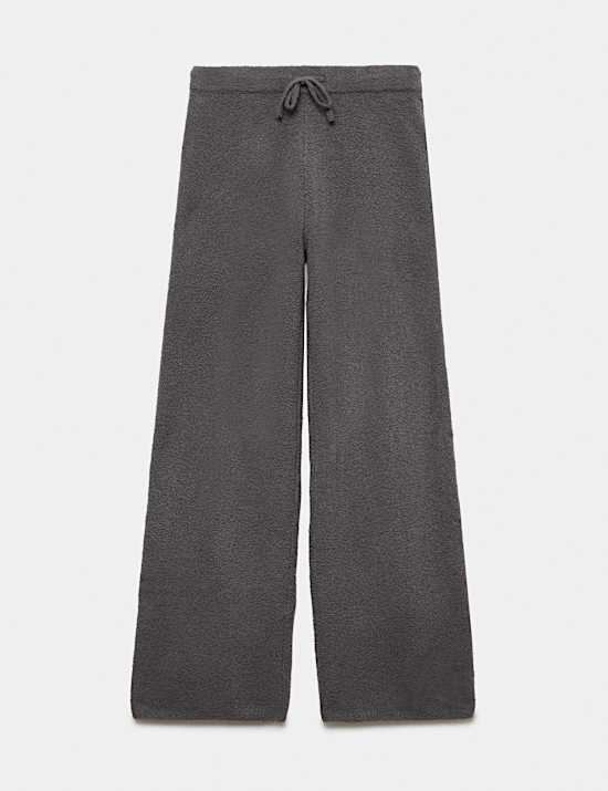 Boucle High Waisted Wide Leg Joggers