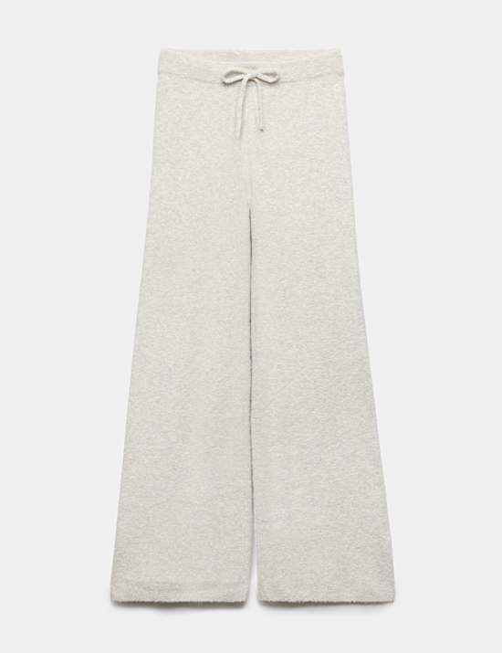 Boucle High Waisted Wide Leg Joggers