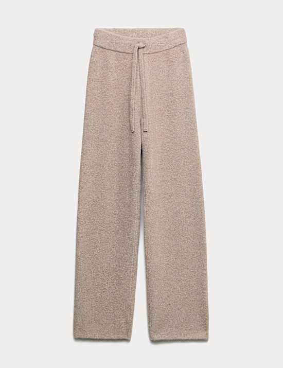 Super Soft Boucle High Waisted Wide Leg Joggers