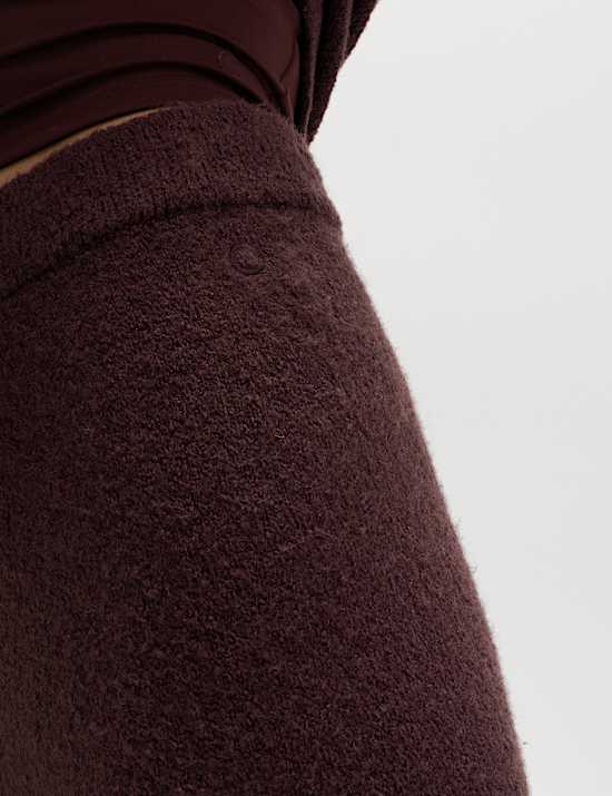 Pantalon de jogging coupe large taille haute en tissu bouclé ultra-doux