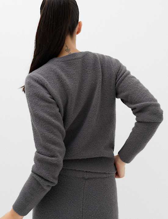 Boucle Crew Neck Cropped Jumper