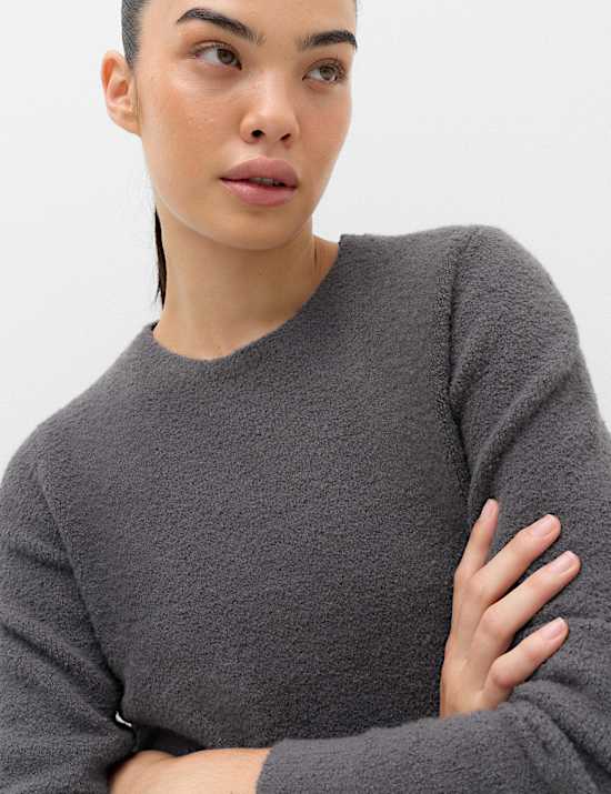 Boucle Crew Neck Cropped Jumper