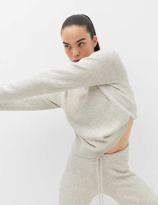 Boucle Crew Neck Cropped Jumper