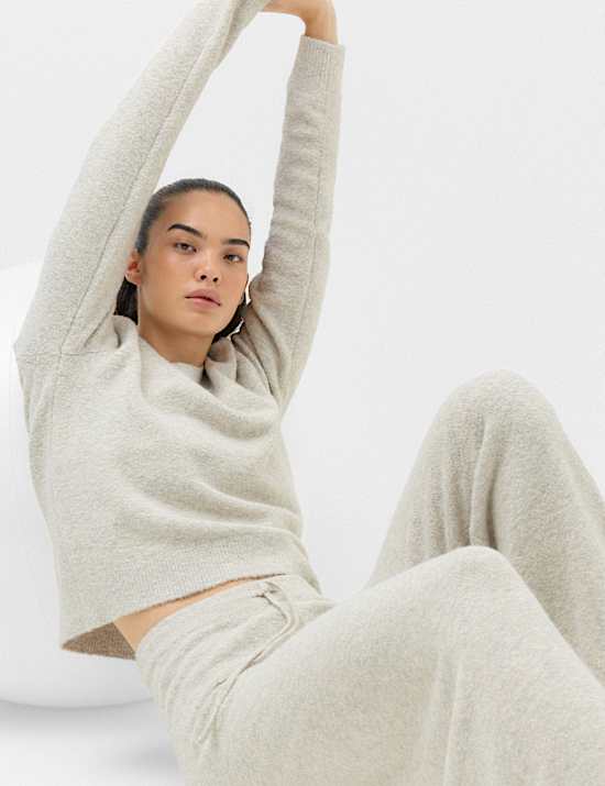 Boucle Crew Neck Cropped Jumper