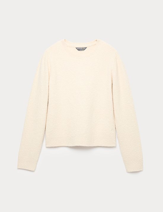Supersoft Boucle Crew Neck Cropped Jumper