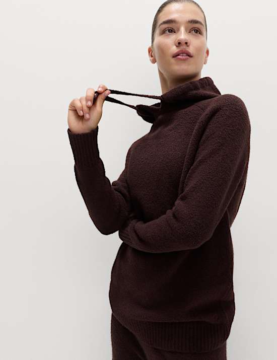 Super Soft Boucle Longline Hoodie with Wool