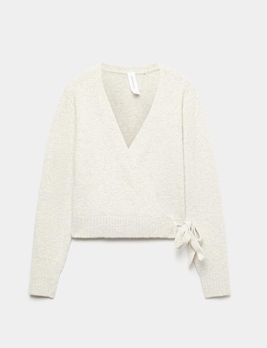 Boucle V Neck Wrap Cardigan