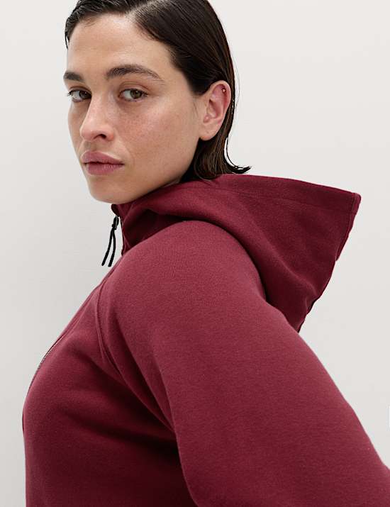 Cotton Rich Half Zip Relaxed Hoodie