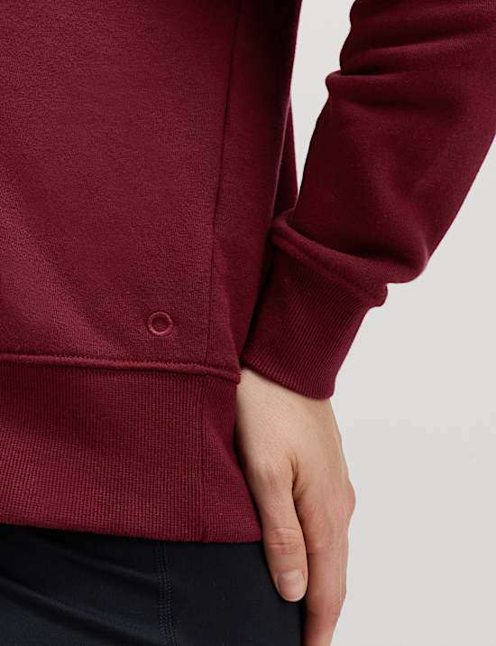 Cotton Rich Half Zip Relaxed Hoodie