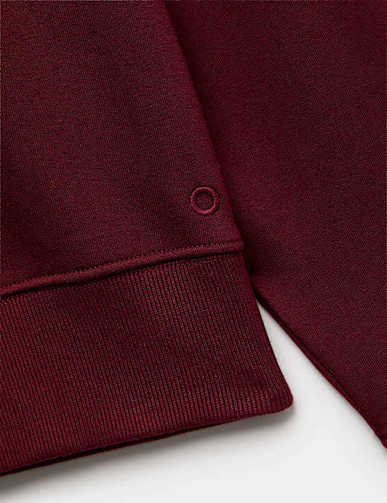 Cotton Rich Half Zip Relaxed Hoodie