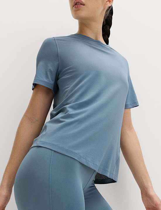 Crew Neck Mesh Panel Relaxed T-Shirt