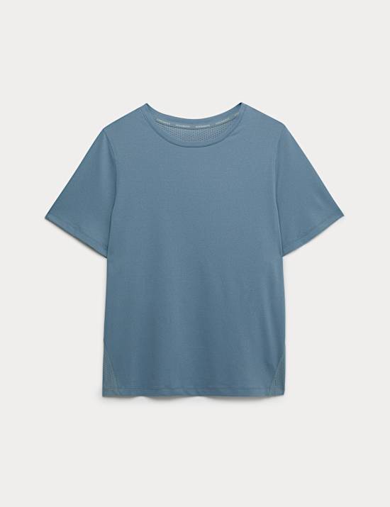 Crew Neck Mesh Panel Relaxed T-Shirt