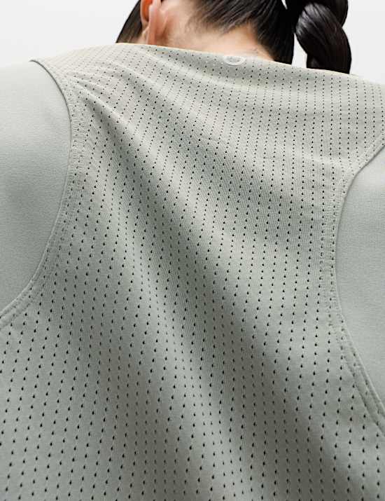 T-shirt coupe d&eacute;contract&eacute;e &agrave; col rond et panneau en filet