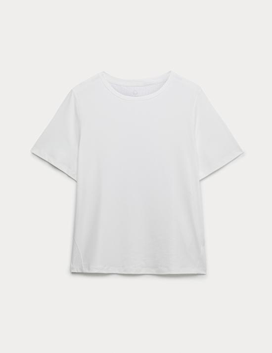 Crew Neck Mesh Panel Relaxed T-Shirt